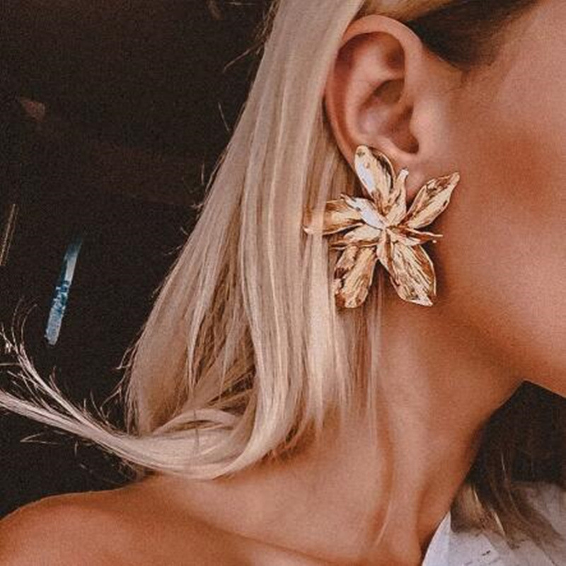 Elegant-Gold-Color-Big-Flower-Drop-Dangle-Earring-for-Women-Trendy-Metal-Floral-Party-Jewelry-Gift