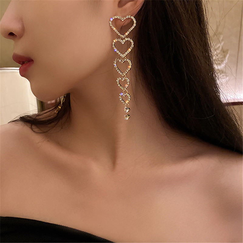 FYUAN-Love-Heart-Crystal-Drop-Earrings-for-Women-Bijoux-Long-Tassel-Rhinestone-Dangle-Earrings-Statement-Jewelry